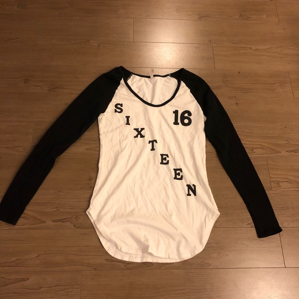 Black and White baseball tee